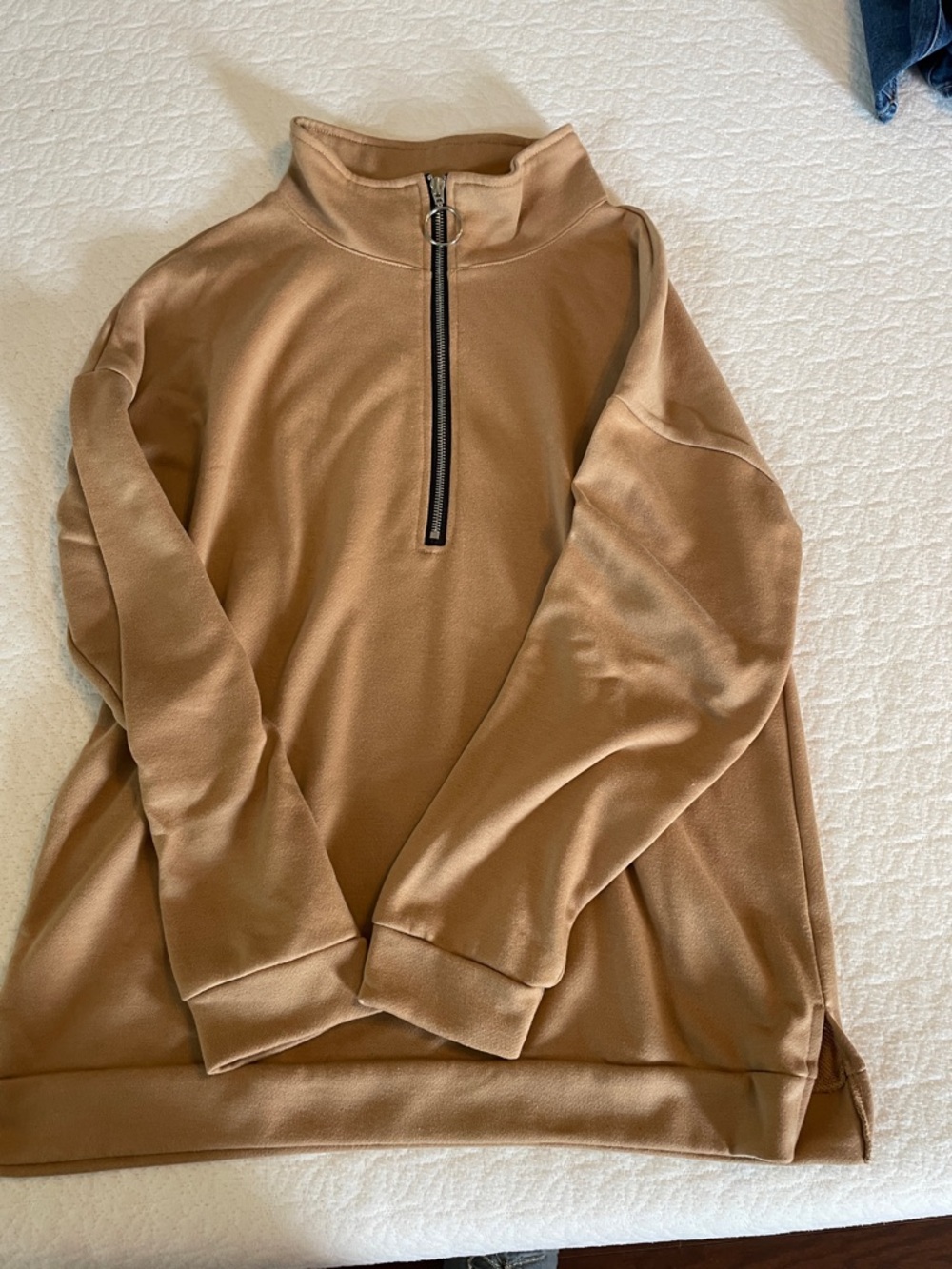 Women’s Half-Zip Turtleneck Pullover Sweater - Camel